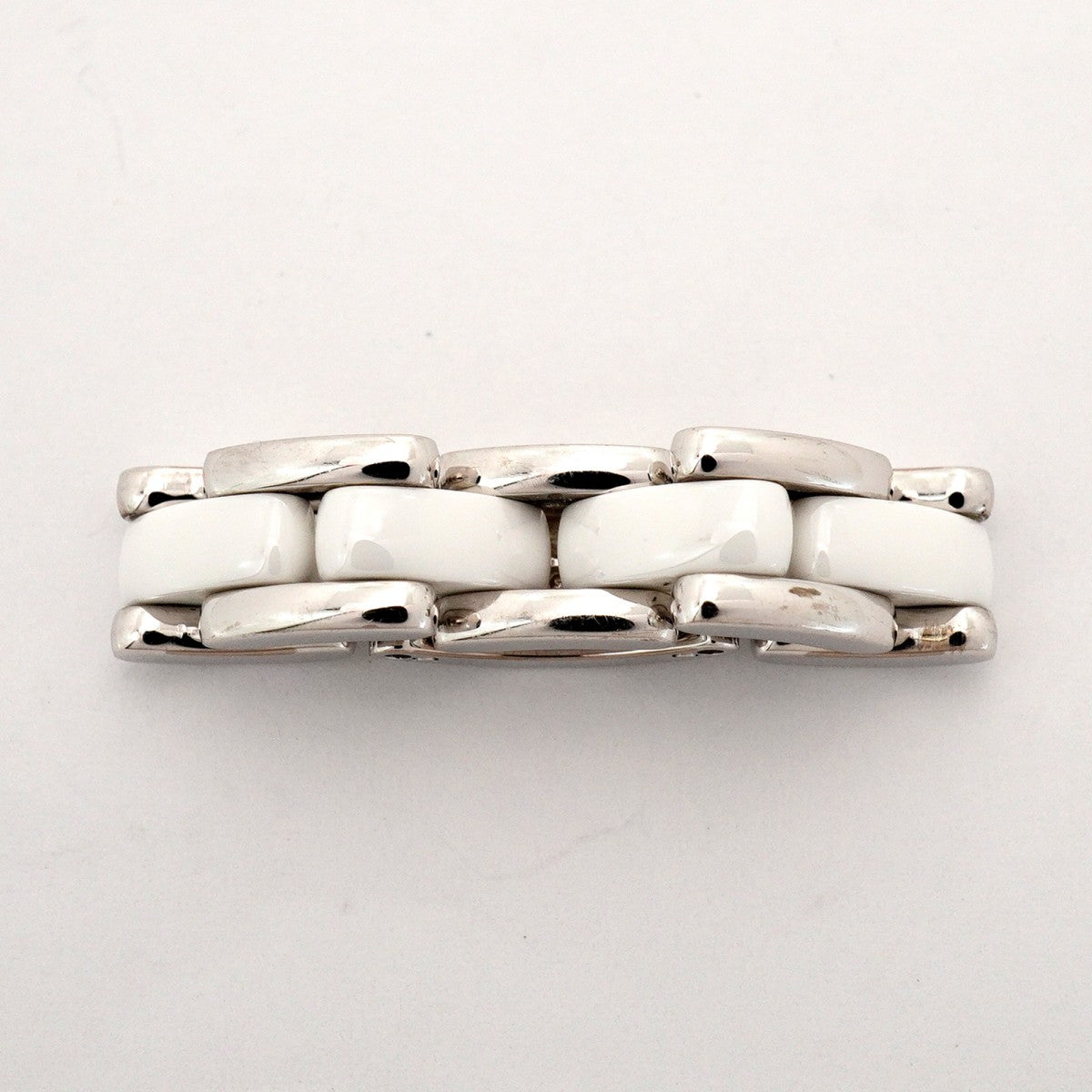 【6jdb0274】シャネル リング ウルトラコレクション K18WG ホワイトゴールド セラミック ホワイト ＃53【中古】レディース