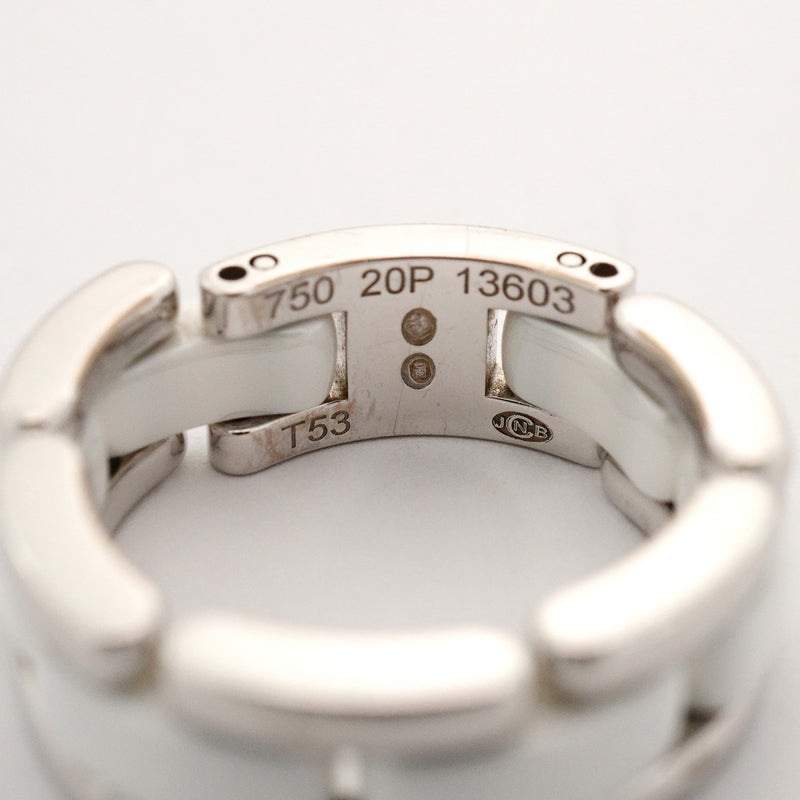 【6jdb0274】シャネル リング ウルトラコレクション K18WG ホワイトゴールド セラミック ホワイト ＃53【中古】レディース