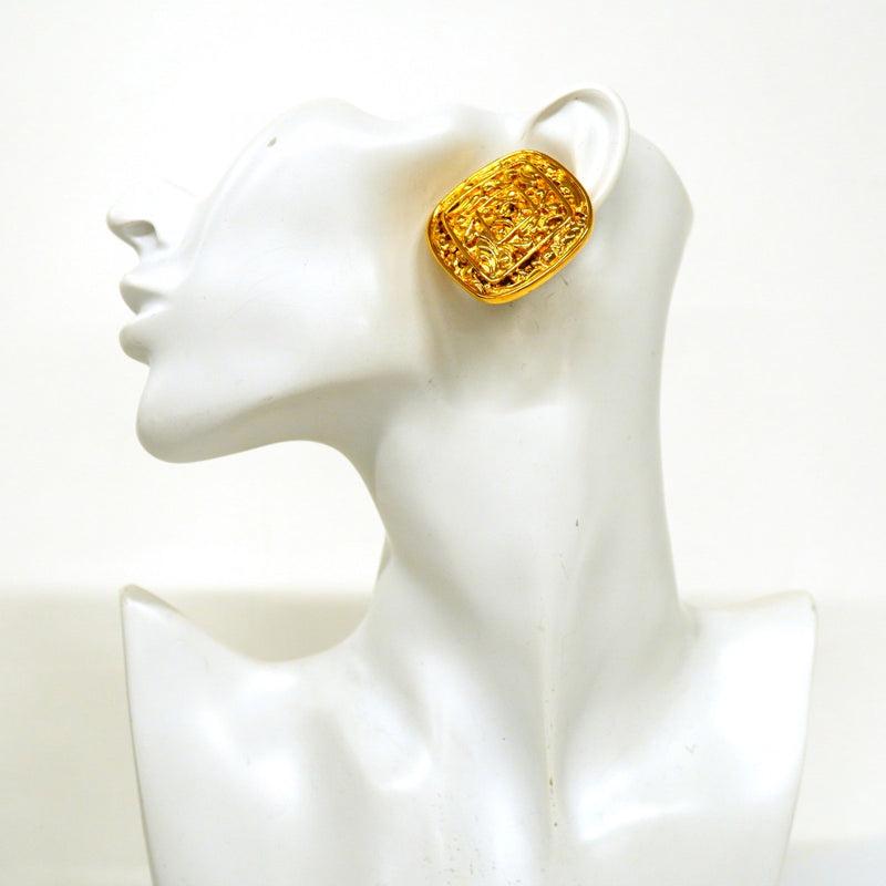 ★最終価格★SALE【6jdb0298-k】シャネル イヤリング ヴィンテージ ココマーク 菱形 GPメッキ ゴールド【中古】レディース