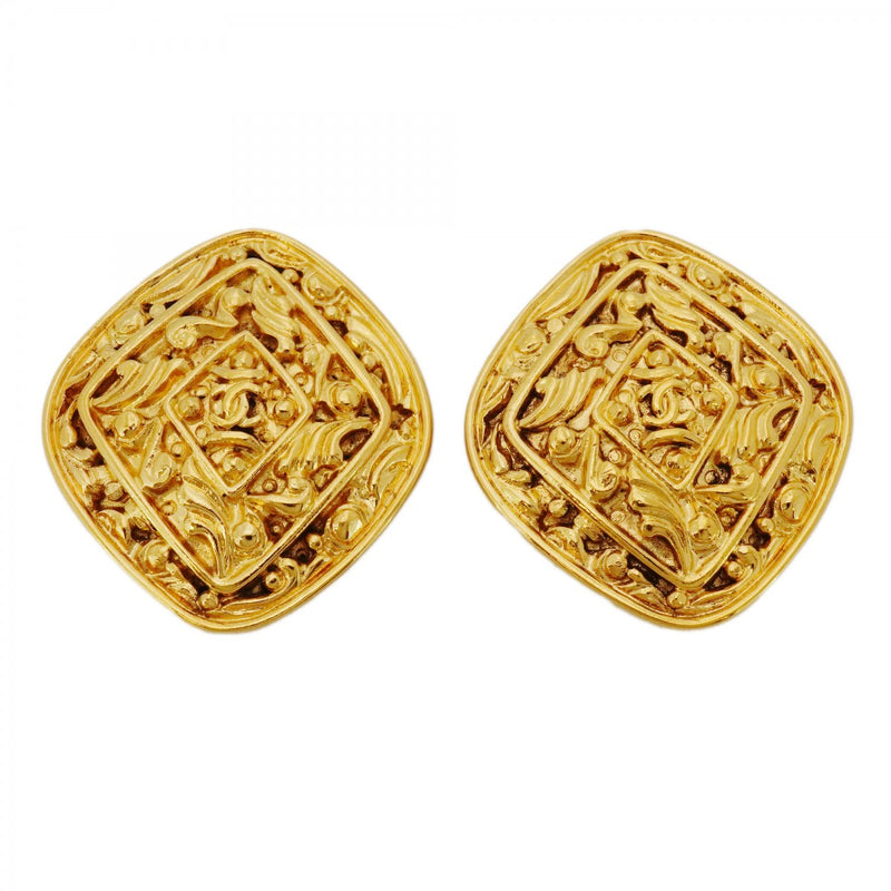 ★最終価格★SALE【6jdb0298-k】シャネル イヤリング ヴィンテージ ココマーク 菱形 GPメッキ ゴールド【中古】レディース