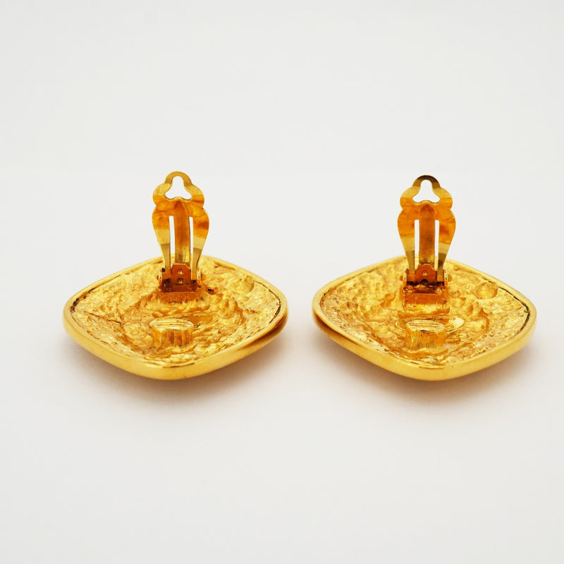 ★最終価格★SALE【6jdb0298-k】シャネル イヤリング ヴィンテージ ココマーク 菱形 GPメッキ ゴールド【中古】レディース