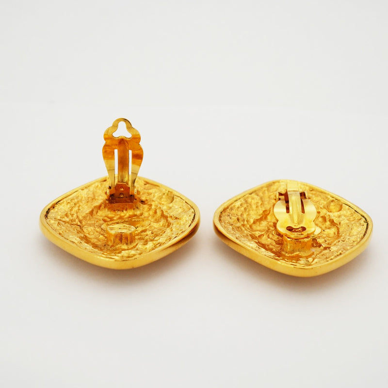 ★最終価格★SALE【6jdb0298-k】シャネル イヤリング ヴィンテージ ココマーク 菱形 GPメッキ ゴールド【中古】レディース