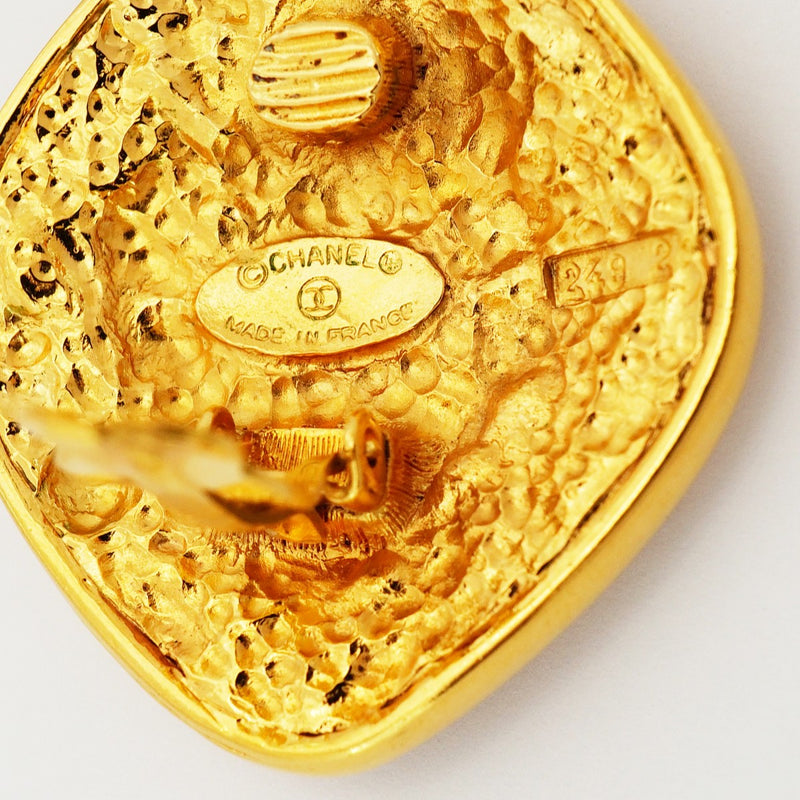 ★最終価格★SALE【6jdb0298-k】シャネル イヤリング ヴィンテージ ココマーク 菱形 GPメッキ ゴールド【中古】レディース
