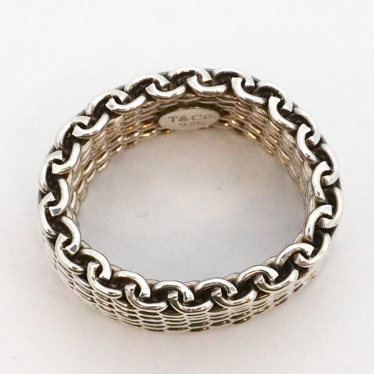 ★最終価格【6jdb0310-k】ティファニー リング サマセット/メッシュ シルバー925 10号【中古】レディース