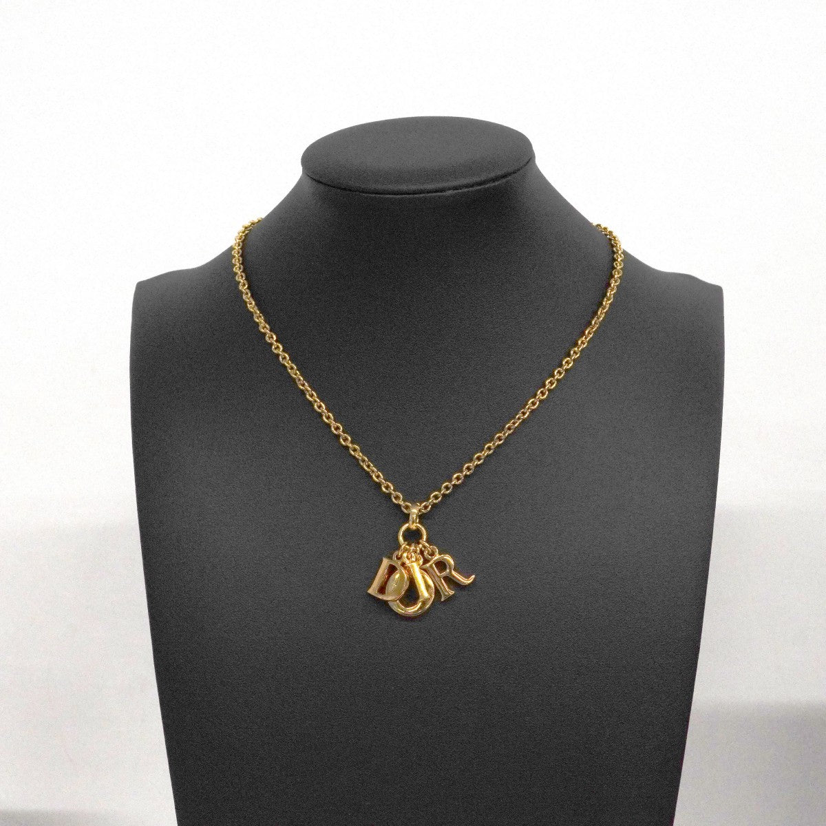★SALE【6jdb0317-k】クリスチャンディオール ネックレス ディオールロゴ GPメッキ ゴールド【中古】レディース