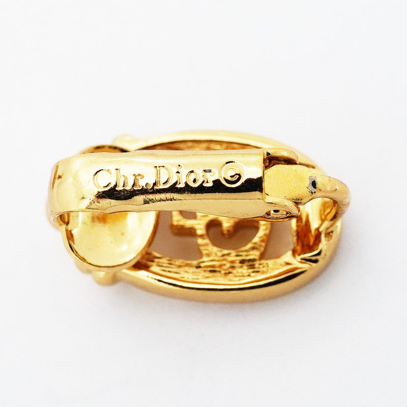 ★SALE【6jdb0349-k】クリスチャンディオール イヤリング CDロゴ GPメッキ ゴールド【中古】レディース