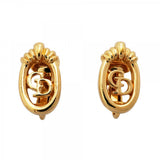 ★SALE【6jdb0349-k】クリスチャンディオール イヤリング CDロゴ GPメッキ ゴールド【中古】レディース