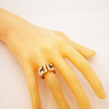 ★最終価格【6jdb0393】ティファニー リング Tカットアウト K18YG イエローゴールド セラミック ホワイト 12号【中古】レディース