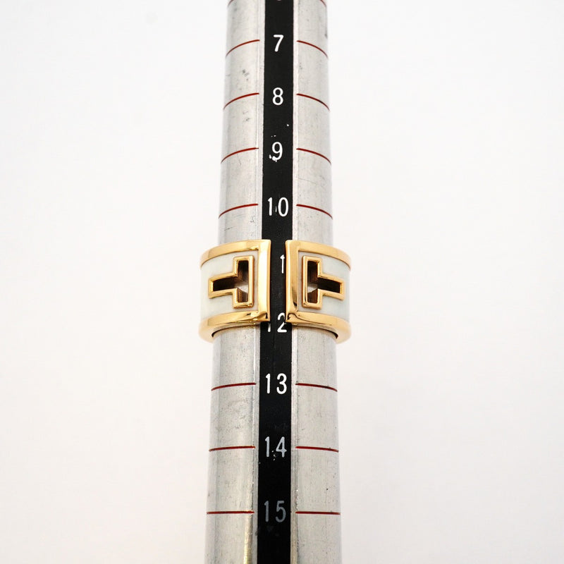 ★最終価格【6jdb0393】ティファニー リング Tカットアウト K18YG イエローゴールド セラミック ホワイト 12号【中古】レディース