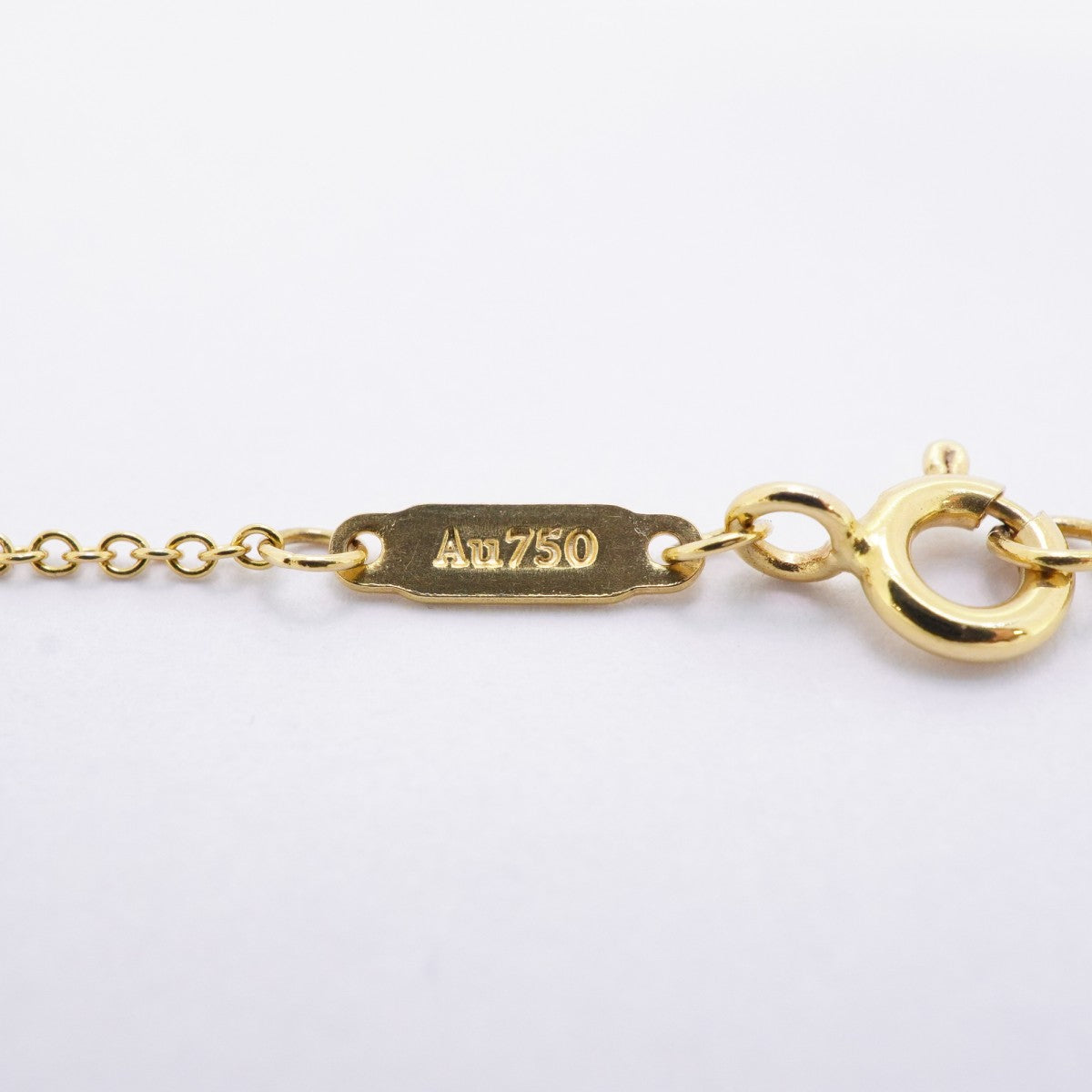 【6jdb0415-03】ティファニー ネックレス Tスマイル ミニ K18YG イエローゴールド ダイヤモンド【中古】レディース