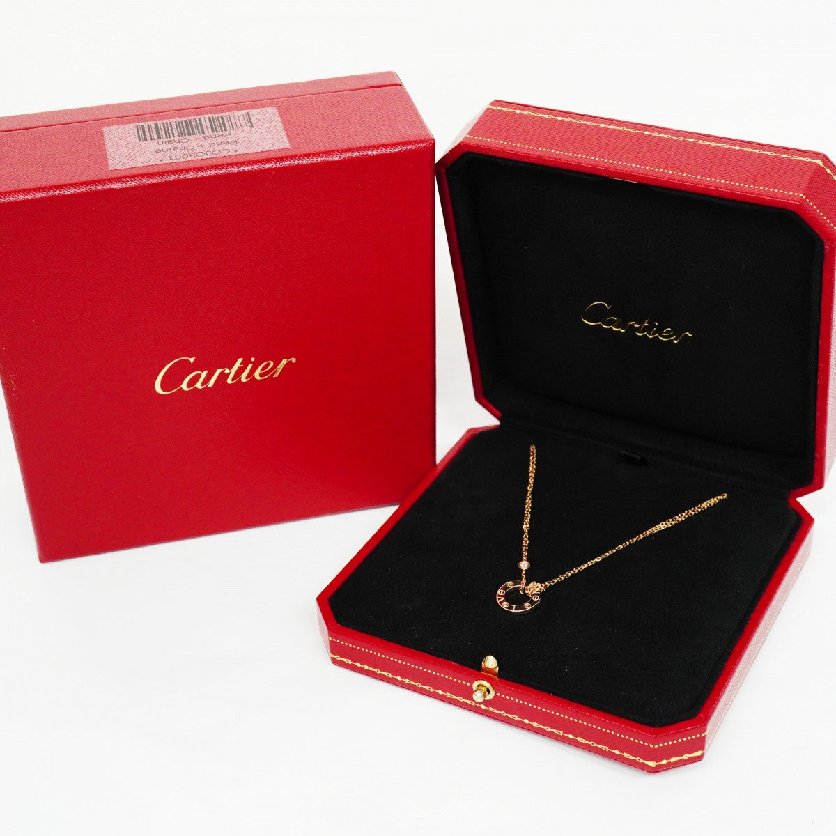 ★在庫処分★最終価格【6jdb0415-25】カルティエ ネックレス ラブサークル 2PD K18PG ピンクゴールド ダイヤモンド【中古】レディース