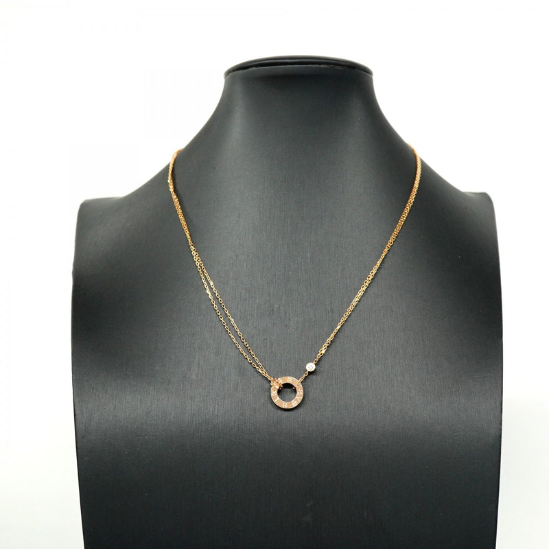 ★在庫処分★最終価格【6jdb0415-25】カルティエ ネックレス ラブサークル 2PD K18PG ピンクゴールド ダイヤモンド【中古】レディース
