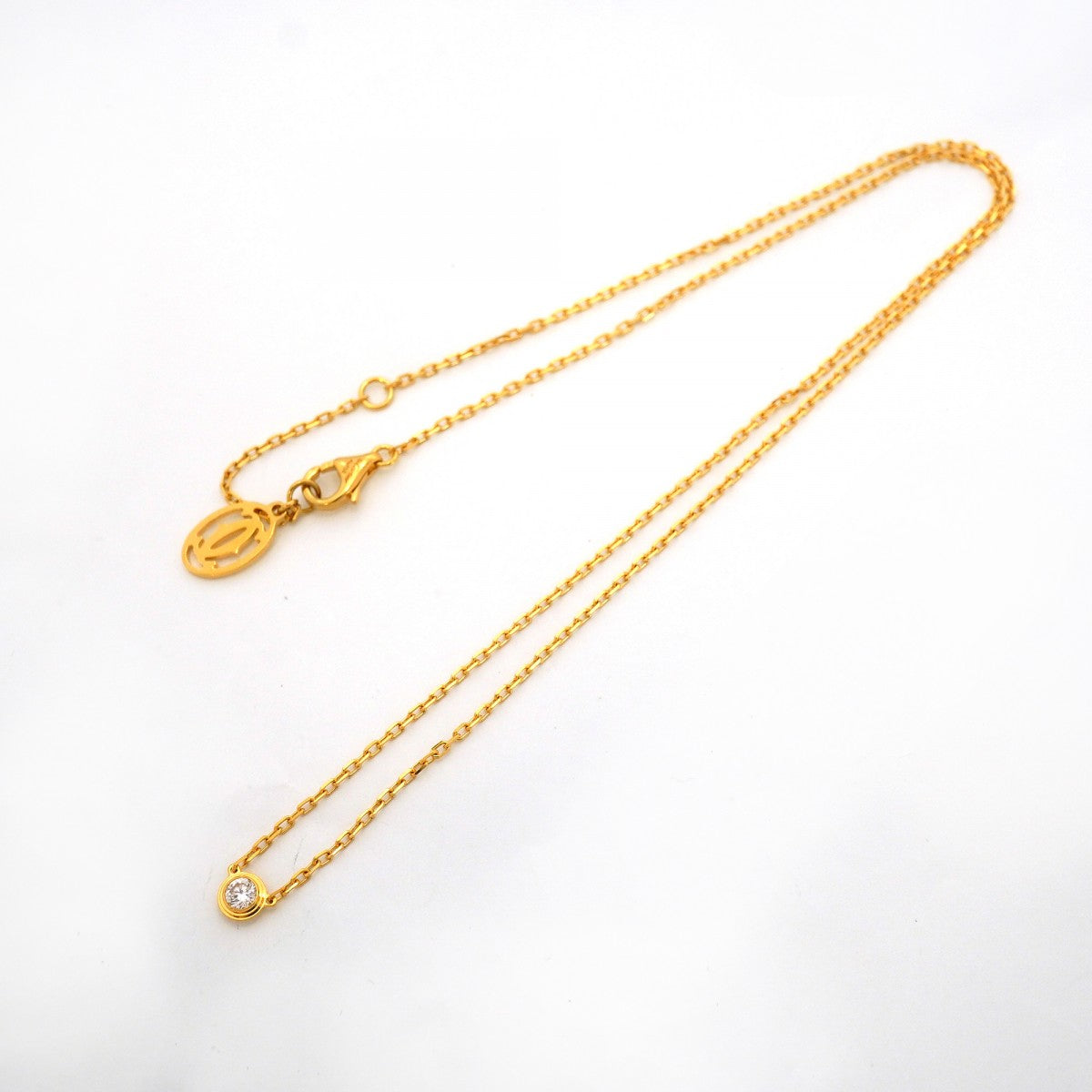 ★最終価格★SALE【6jdb0415-28】カルティエ ネックレス ダムール 1PD K18YG イエローゴールド ダイヤモンド【中古】レディース