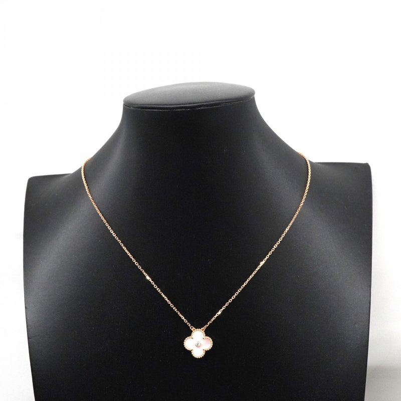 ★最終価格★SALE【6jdb0422-15】ヴァンクリーフ＆アーペル ネックレス ヴィンテージ アルハンブラ クリスマス限定 1PD K18PG ピンクゴールド ダイヤモンド ピンクマザーオブパール【中古】レディース