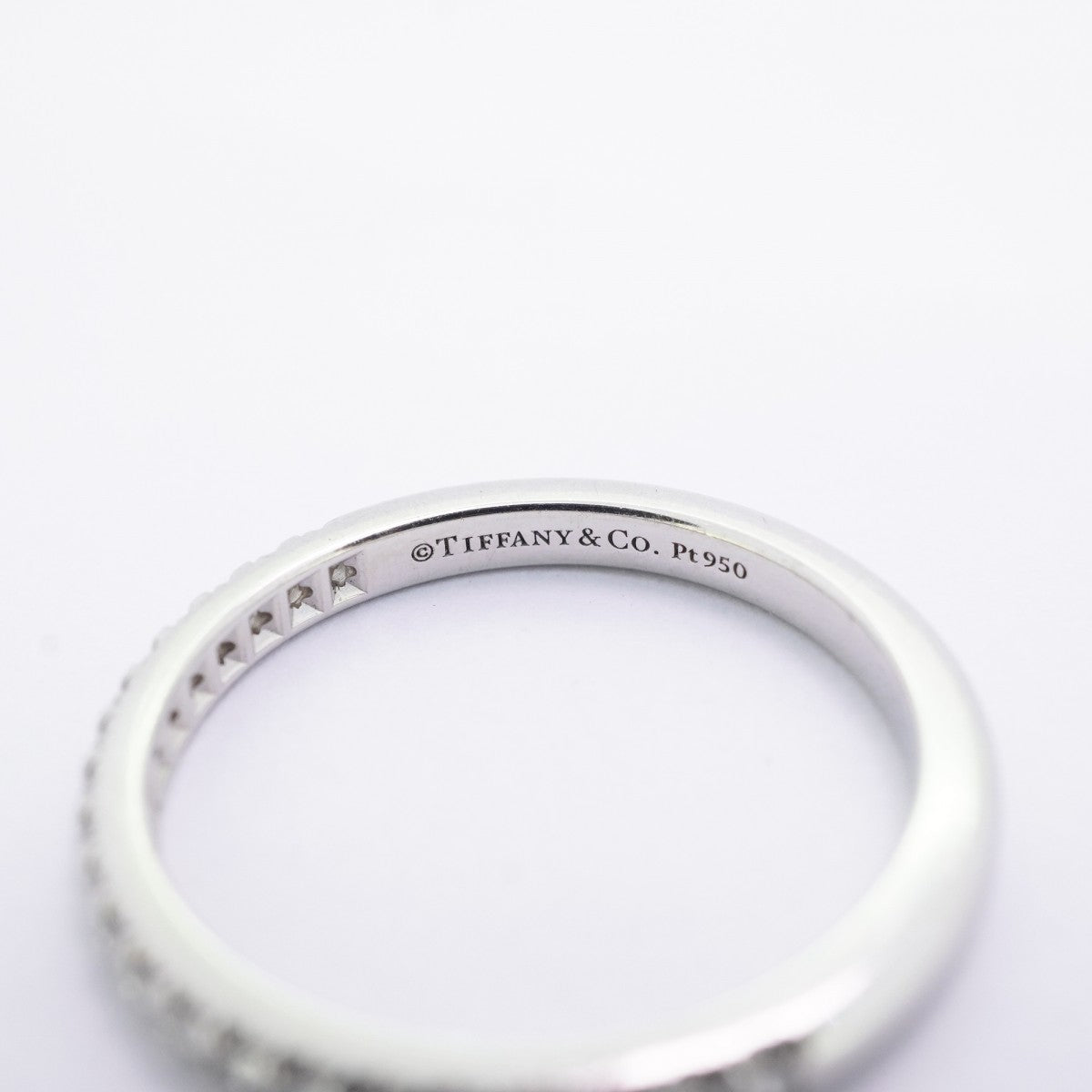 【6jdb0422-21】ティファニー リング ソレスト ハーフエタニティ Pt950 プラチナ ダイヤモンド 11.5号【中古】レディース