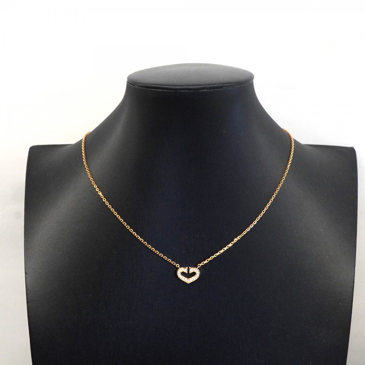 ★最終価格【6jdb0427-09】カルティエ ネックレス Cハート K18PG ピンクゴールド ダイヤモンド【中古】レディース