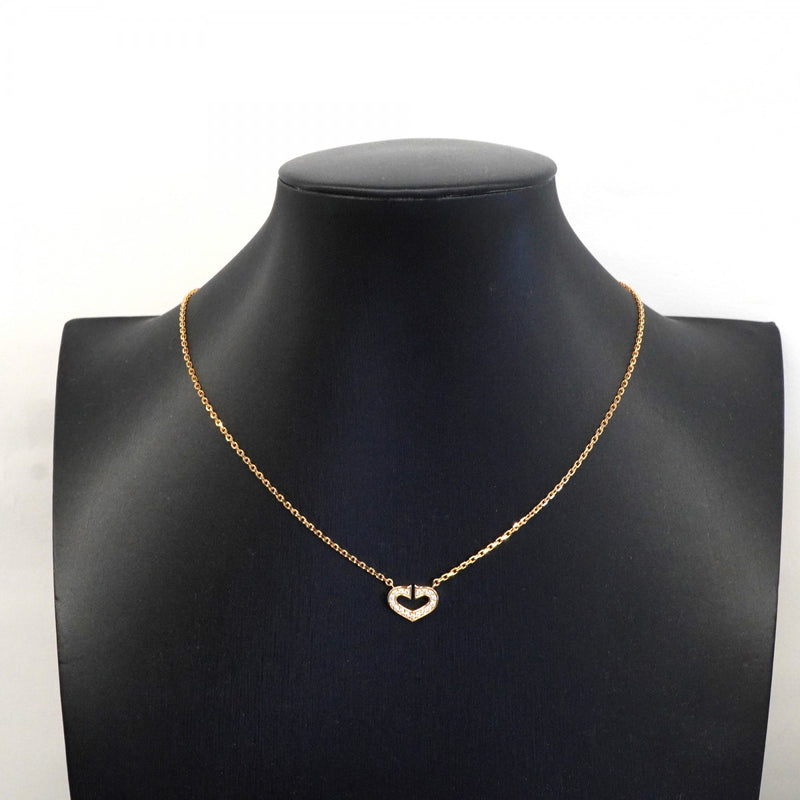 ★最終価格【6jdb0427-09】カルティエ ネックレス Cハート K18PG ピンクゴールド ダイヤモンド【中古】レディース