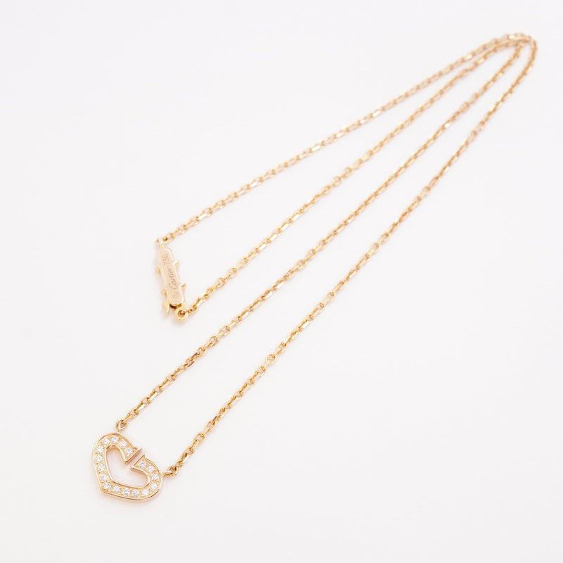 ★最終価格【6jdb0427-09】カルティエ ネックレス Cハート K18PG ピンクゴールド ダイヤモンド【中古】レディース
