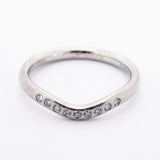 ★最終価格【6jdb0427-27】ティファニー リング カーブドバンド Pt950 プラチナ ダイヤモンド 9号【中古】レディース