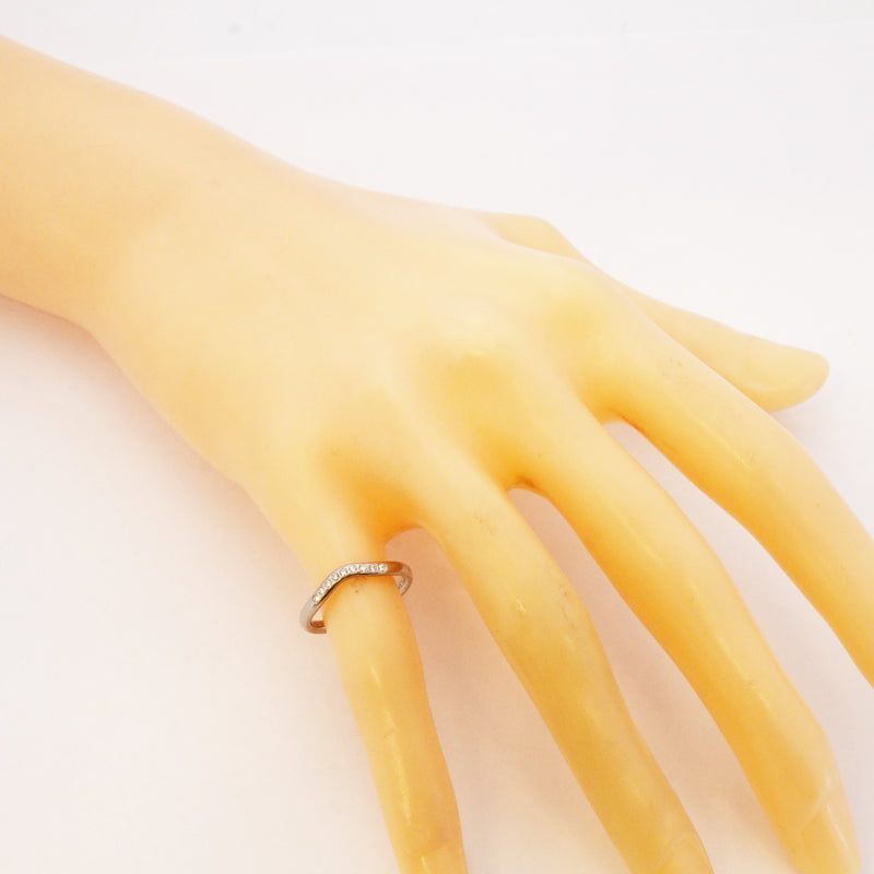 ★最終価格【6jdb0427-27】ティファニー リング カーブドバンド Pt950 プラチナ ダイヤモンド 9号【中古】レディース