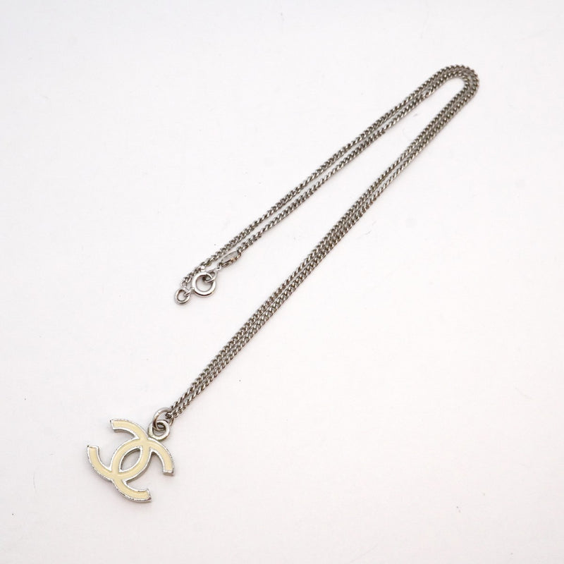 ★最終価格【6jdb0590-k】シャネル ネックレス ココマーク メタル シルバー ホワイト【中古】レディース