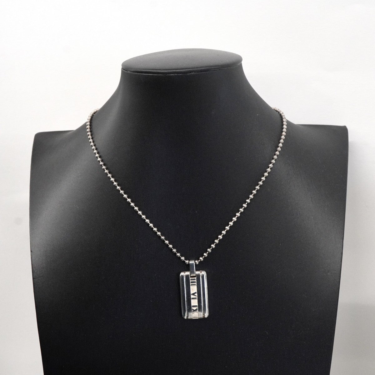 ★SALE【6jdb0642-k】ティファニー ネックレス アトラス プレート/ボールチェーン シルバー925【中古】レディース