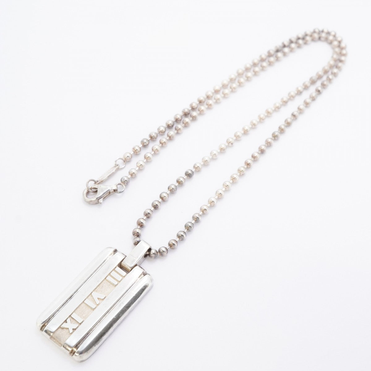★SALE【6jdb0642-k】ティファニー ネックレス アトラス プレート/ボールチェーン シルバー925【中古】レディース