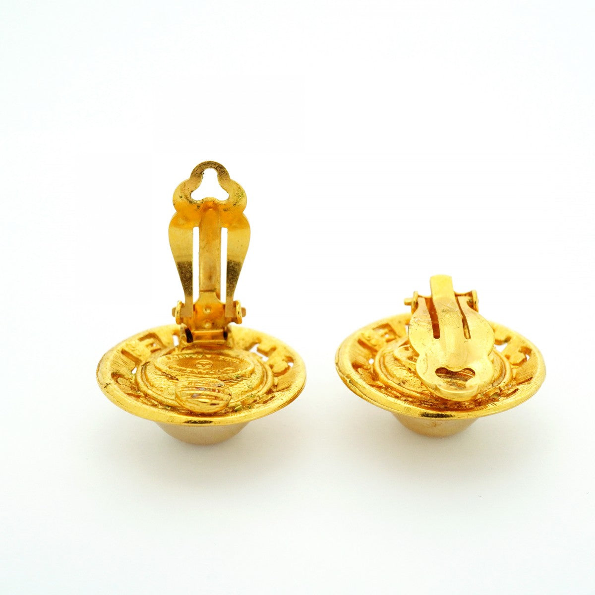 ★SALE【6jdb0675】シャネル イヤリング ヴィンテージ シャネルロゴ GPメッキ フェイクパール ゴールド【中古】レディース