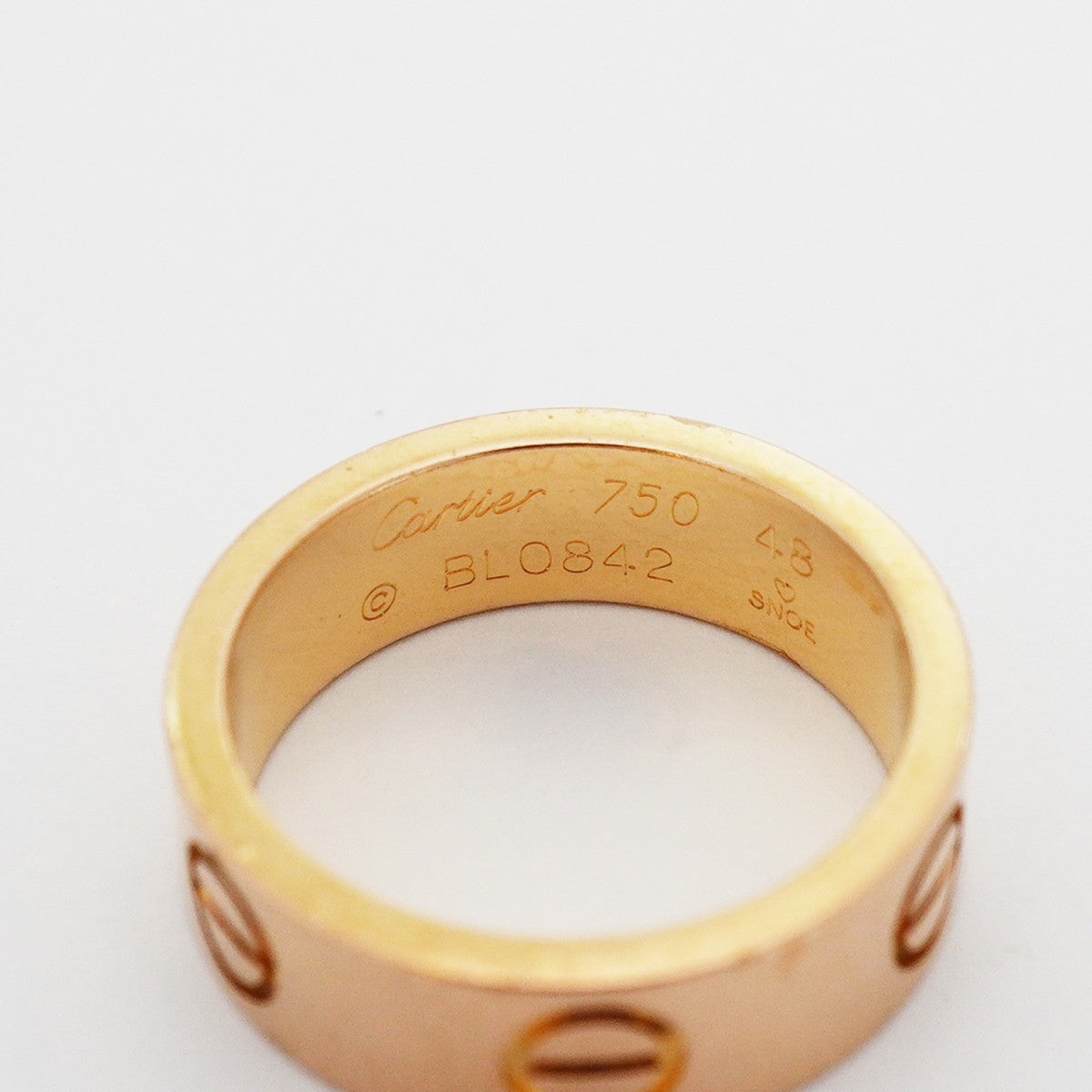 【6jdb0682】カルティエ リング ラブ K18PG ピンクゴールド ＃48【中古】レディース