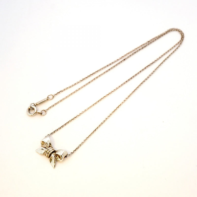 【6jdb0740-k】ティファニー ネックレス リボンモチーフ シルバー925【中古】レディース