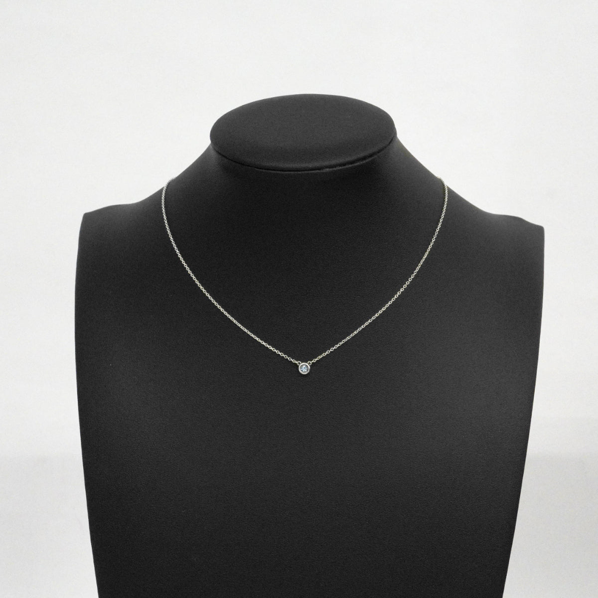 【6jdb0750-k】ティファニー ネックレス バイザヤード シルバー925 アクアマリン ブルー【中古】レディース