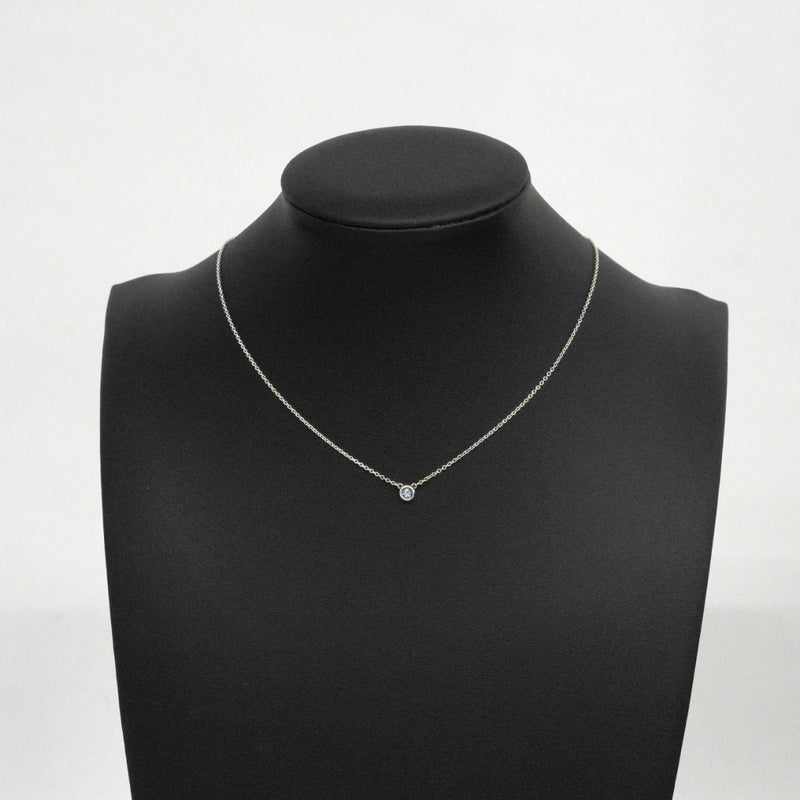 【6jdb0750-k】ティファニー ネックレス バイザヤード シルバー925 アクアマリン ブルー【中古】レディース