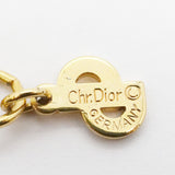 ★SALE【6jdb0782-k】クリスチャンディオール ネックレス Vトップ GPメッキ ラインストーン ゴールド【中古】レディース