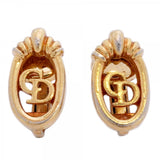★SALE【6jdb0878-k】クリスチャンディオール イヤリング CDロゴ GPメッキ ゴールド【中古】レディース