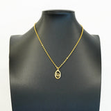 ★在庫処分★SALE【6jdb0981】クリスチャンディオール ネックレス ディオールロゴ オーバル GPメッキ ゴールド【中古】レディース
