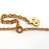 ★在庫処分★SALE【6jdb0981】クリスチャンディオール ネックレス ディオールロゴ オーバル GPメッキ ゴールド【中古】レディース