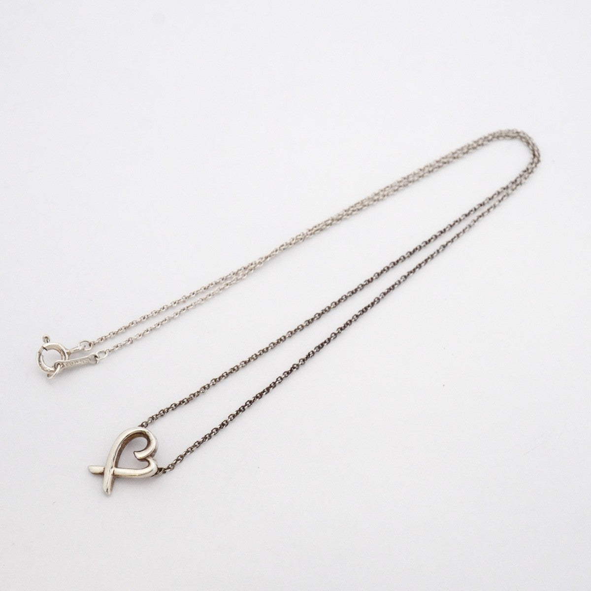 【6jdb0991-k】ティファニー ネックレス ラビングハート シルバー925【中古】レディース