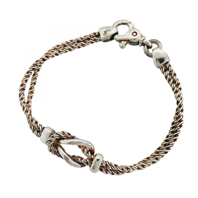 【6jfb0022-k】ティファニー ブレスレット センターノット/ダブルロープ シルバー925【中古】メンズ レディース ユニセックス