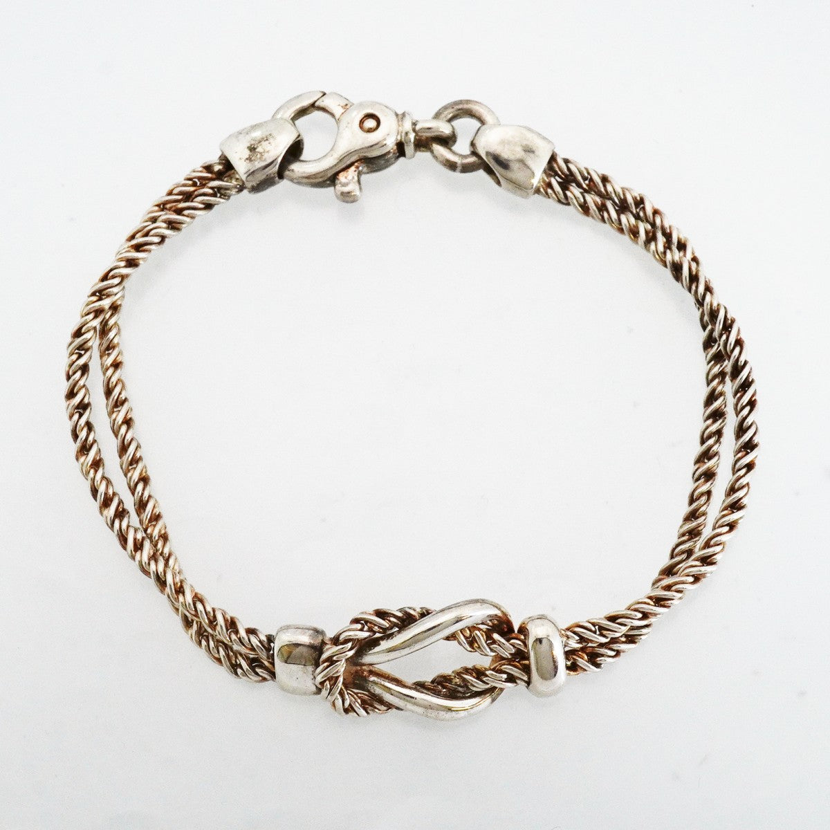 【6jfb0022-k】ティファニー ブレスレット センターノット/ダブルロープ シルバー925【中古】メンズ レディース ユニセックス