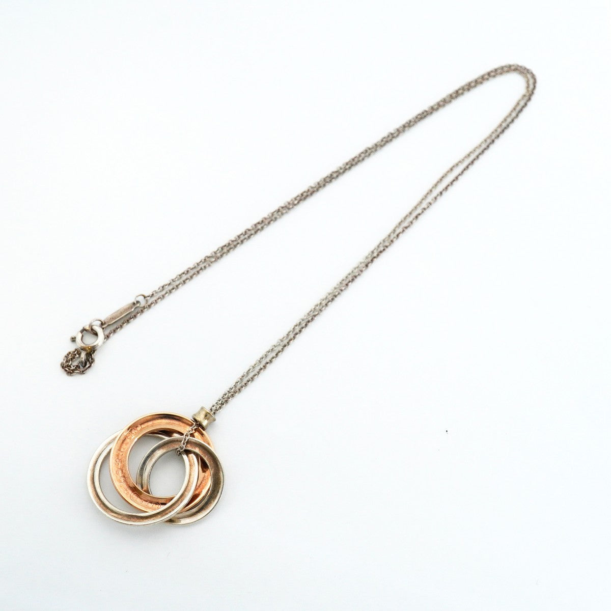 【6jfb0024-k】ティファニー ネックレス 1837/インターロッキング シルバー925 ルベドメタル【中古】レディース
