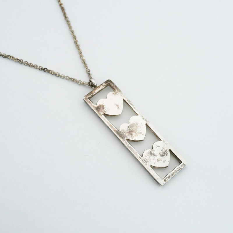 【6jfb0026-k】ティファニー ネックレス トリプルハート シルバー925【中古】レディース