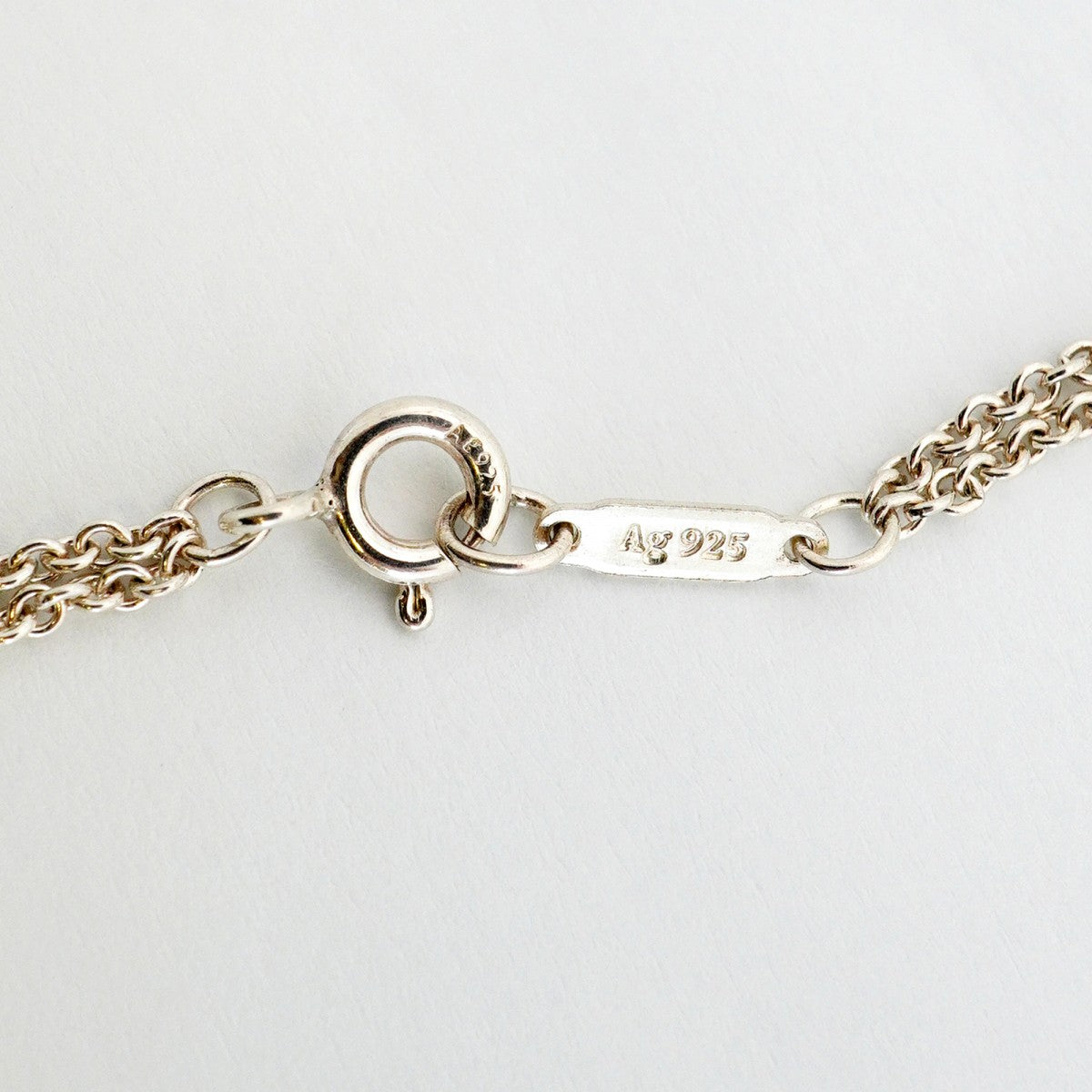 【6jfb0028-k】ティファニー ネックレス インフィニティ ダブルチェーン シルバー925【中古】レディース