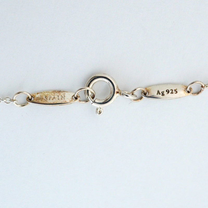 【6jfb0030-k】ティファニー ネックレス バイザヤード シルバー925 アクアマリン ブルー【中古】レディース