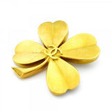 【6jeb0168】シャネル ブローチ ヴィンテージ ココマーク クローバーモチーフ GPメッキ ゴールド【中古】レディース