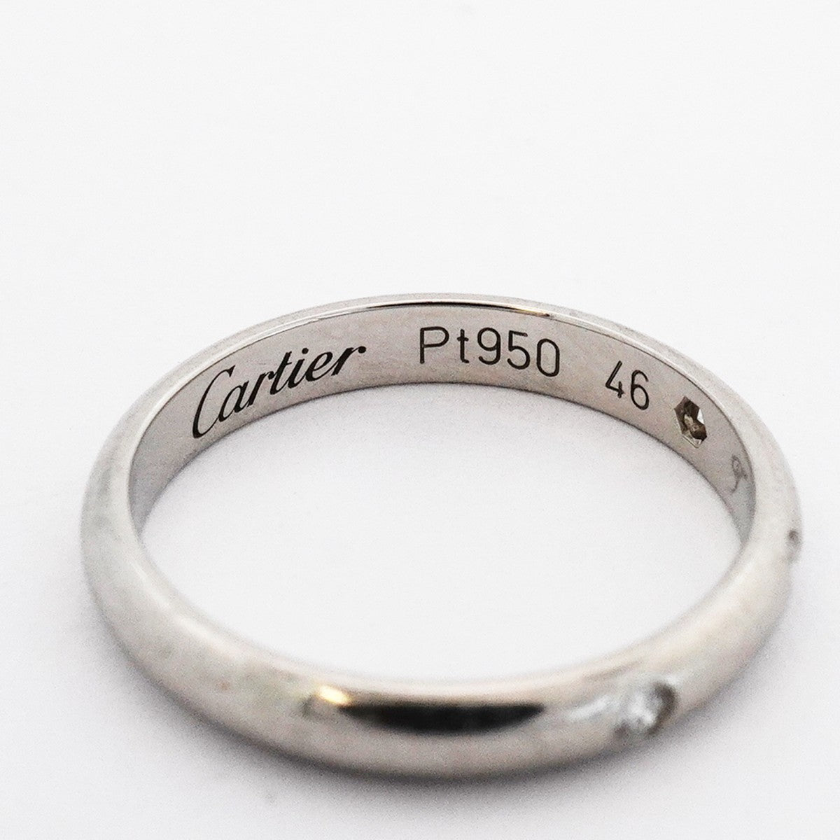 【6jeb0393】カルティエ リング クラシック 3PD Pt950 プラチナ ダイヤモンド ＃46【中古】レディース