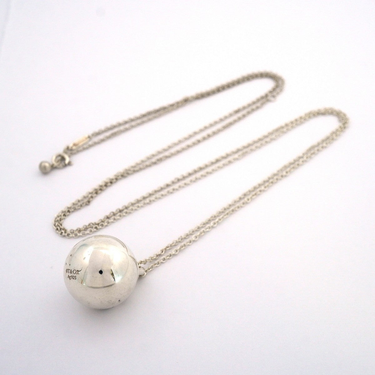 【6jeb0420】ティファニー ネックレス ハードウェアボール シルバー925【中古】レディース