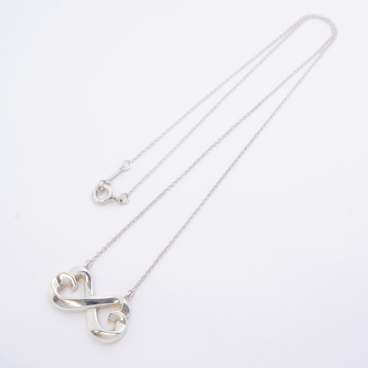 【6jeb0468】ティファニー ネックレス ダブルラビングハート シルバー925【中古】レディース