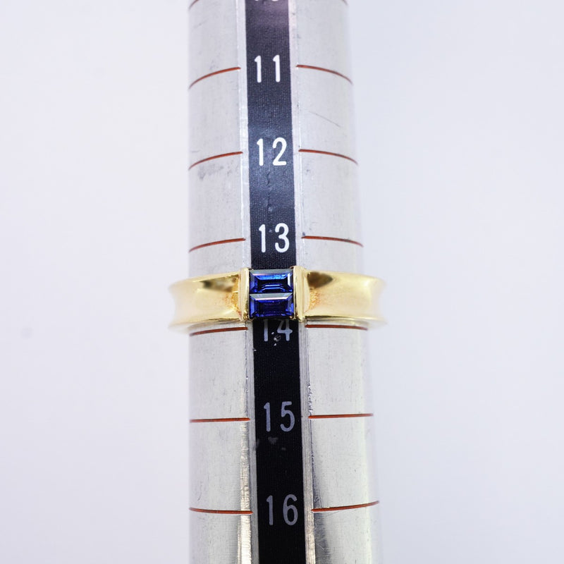 【6jeb0497】ティファニー リング スタッキング K18YG イエローゴールド サファイア ブルー 13.5号【中古】レディース