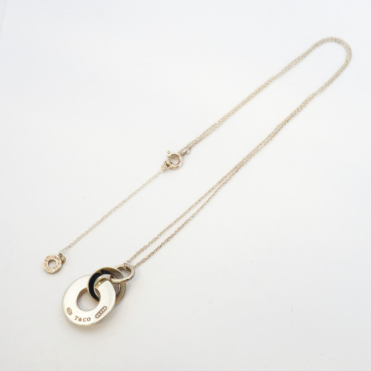 【6jeb0578-k】ティファニー ネックレス 1837/インターロッキング/ドロップ 丸型 サークル シルバー925【中古】レディース