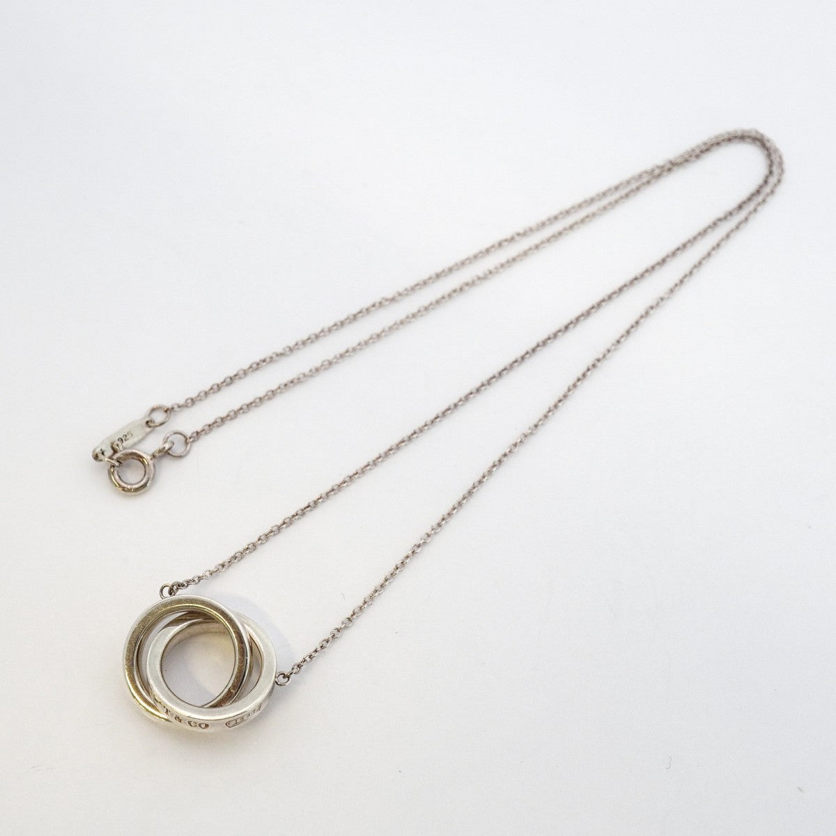 【6jeb0580-k】ティファニー ネックレス インターロッキング/1837 シルバー925【中古】レディース
